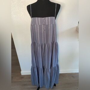 Waverly Stripe Maxi Dress in Worn Indigo by Z Supply • Size Small